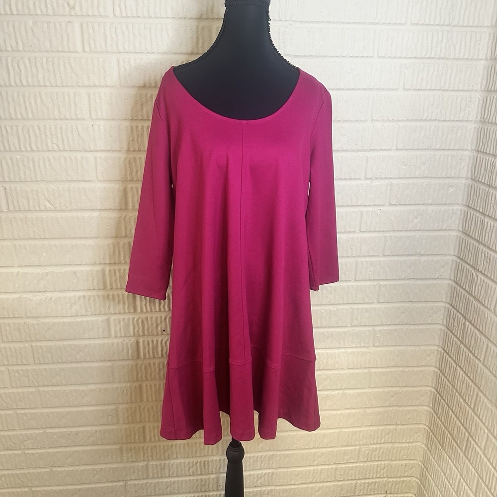 NWT The Nines by HATCH Women's Maternity Fuschia 3/4 Sleeve Stretch Dress Sz M